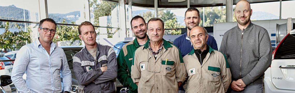 L'équipe de l'atelier, entretien Land Rover Toulon